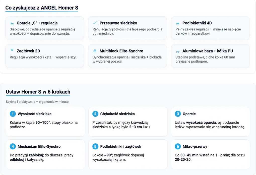 Ergonomiczny fotel biurowy Homer S z wieszakiem, zgodny z normą BHP