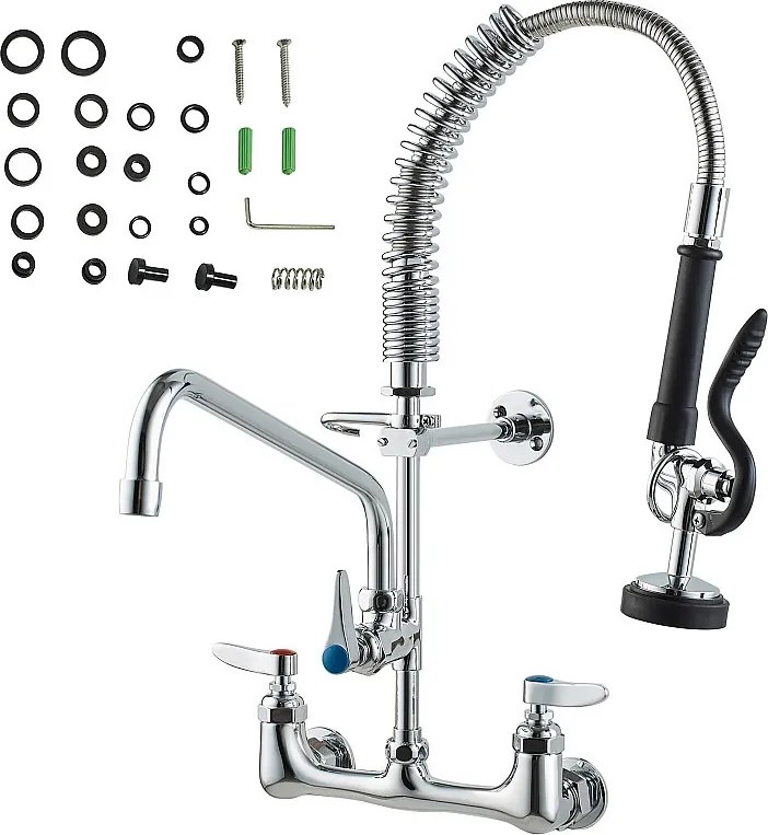 Bateria Kuchenna, SucceBuy Komercyjna Bateria Ścienna - Ze Spryskiwaczem do Płukania, 53.3 cm