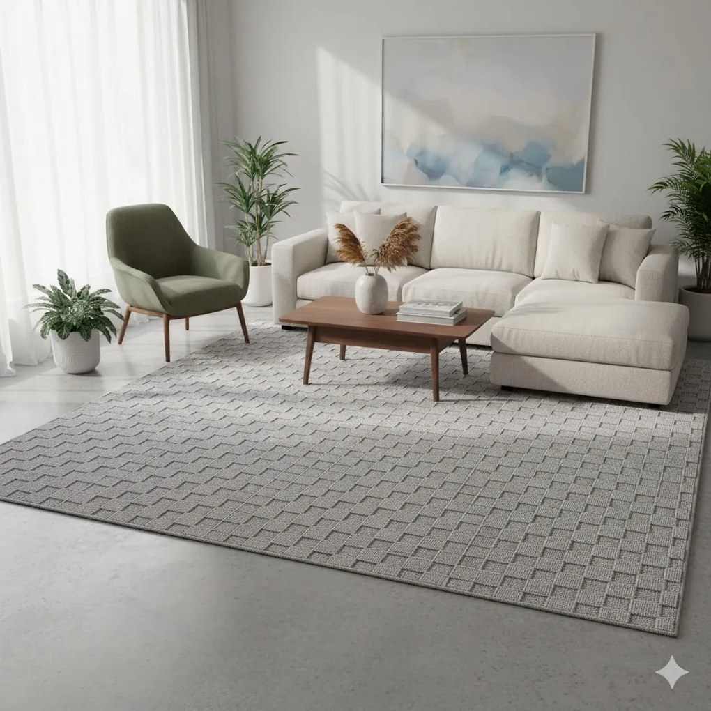 Dywan nowoczesny 3D Helix szary 160 cm x 230 cm