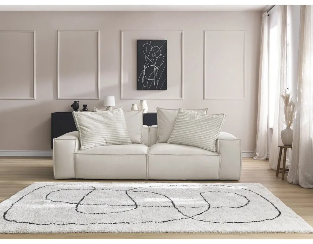 Beżowa sofa z imitacji skóry 260 cm Boheme – Bobochic Paris