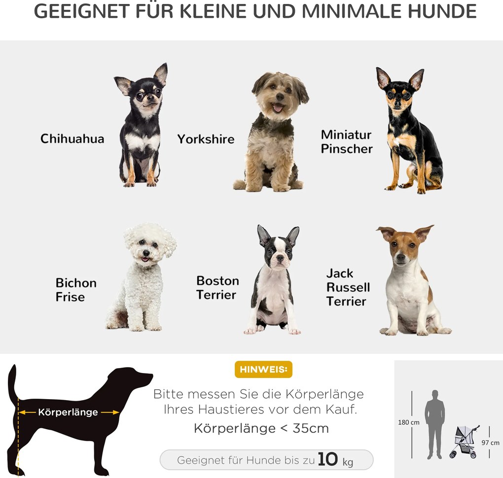 Outsunny Wózek dla Psa Kota Składany Srebrny Lekki do 15kg | Aosom PL