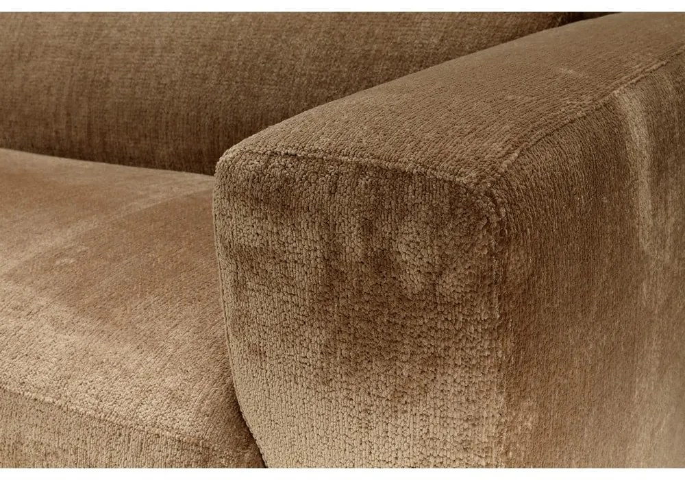 Brązowy aksamitny narożnik (lewostronny) Annie – Sits