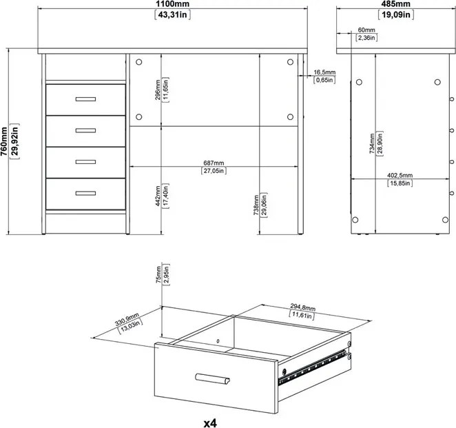 Biurko Function 4s biały