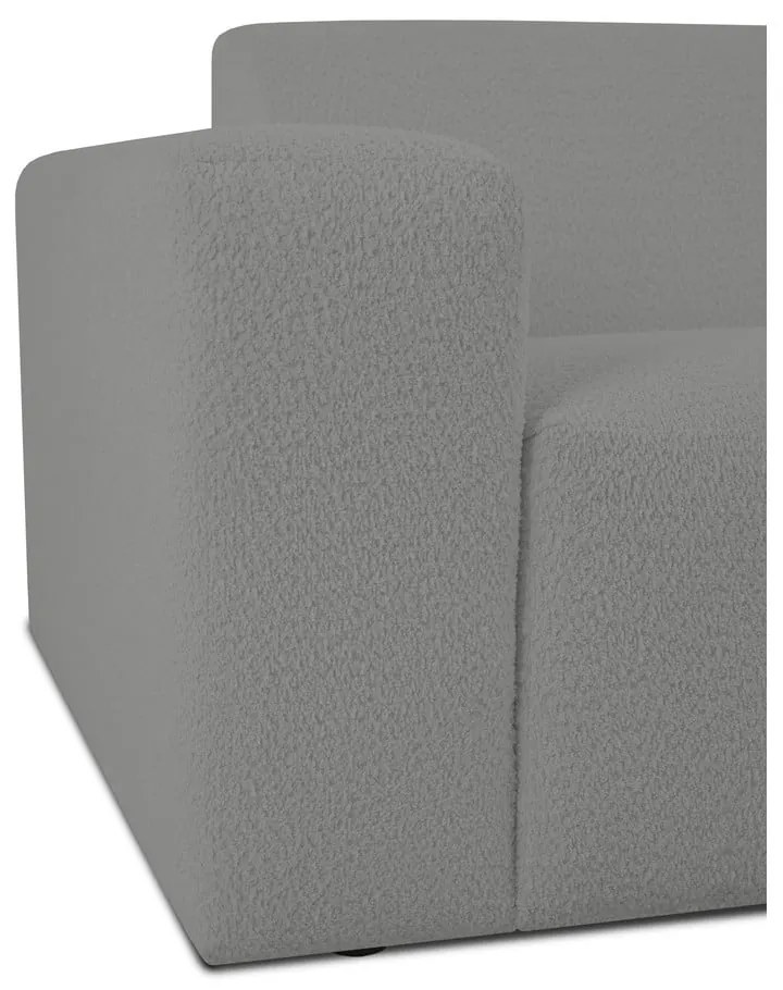 Szary narożnik z materiału bouclé (prawostronny) Roxy – Scandic