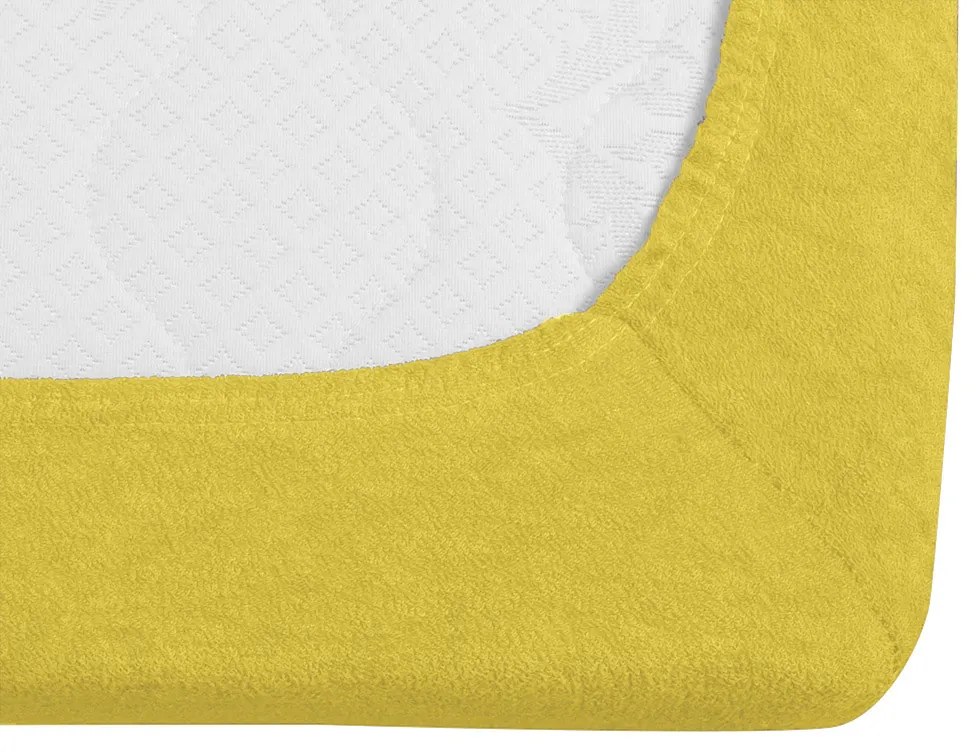 PrzytulneMieszkanie.pl Frotte prześcieradło EXCLUSIVE żółte 90 x 200 cm