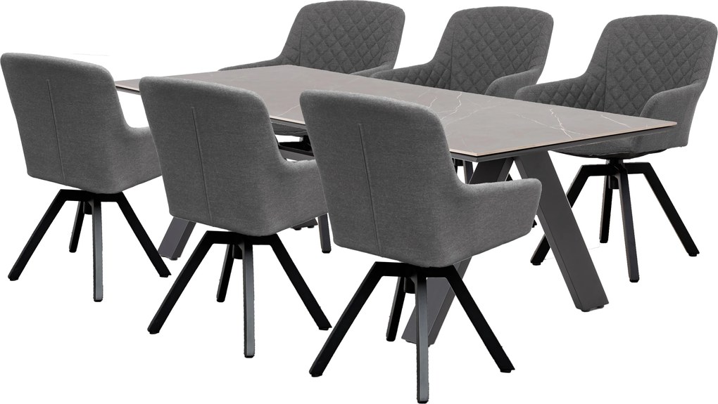 Doppler NOVA PARIS LIKA-TEX® ogrodowy zestaw wypoczynkowy 6+1 szary