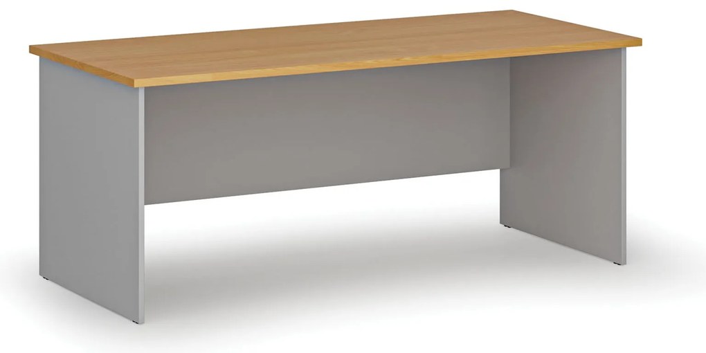 Biurko PRIMO GRAY, 180x80 cm, szary/buk