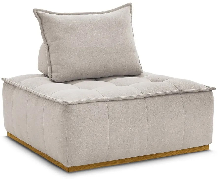 Beżowy fotel z tkaniny szenilowej Elisa – Bobochic Paris