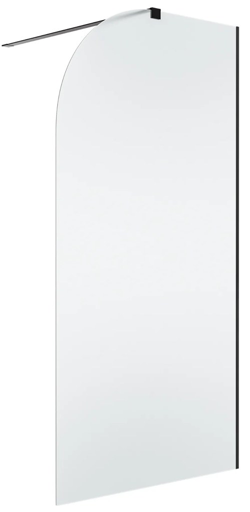 Ścianka prysznicowa Walk-in szkło satynowe matowe półokrągła 8 mm MOLIS Satin Moon MASSI | różne rozmiary : Kolor profili kabiny - złoty, Szerokość ścianki - 120 cm, Typ montażu - WALK in FIX (Do ściany)