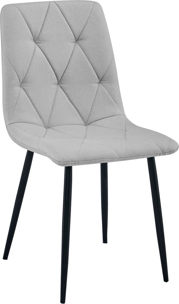 Jasnoszare krzesło do kuchni LIBRA z czarnymi nogami