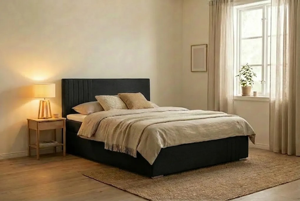 Łóżko MARS 120x200 cm Ciemny szary Bez materaca