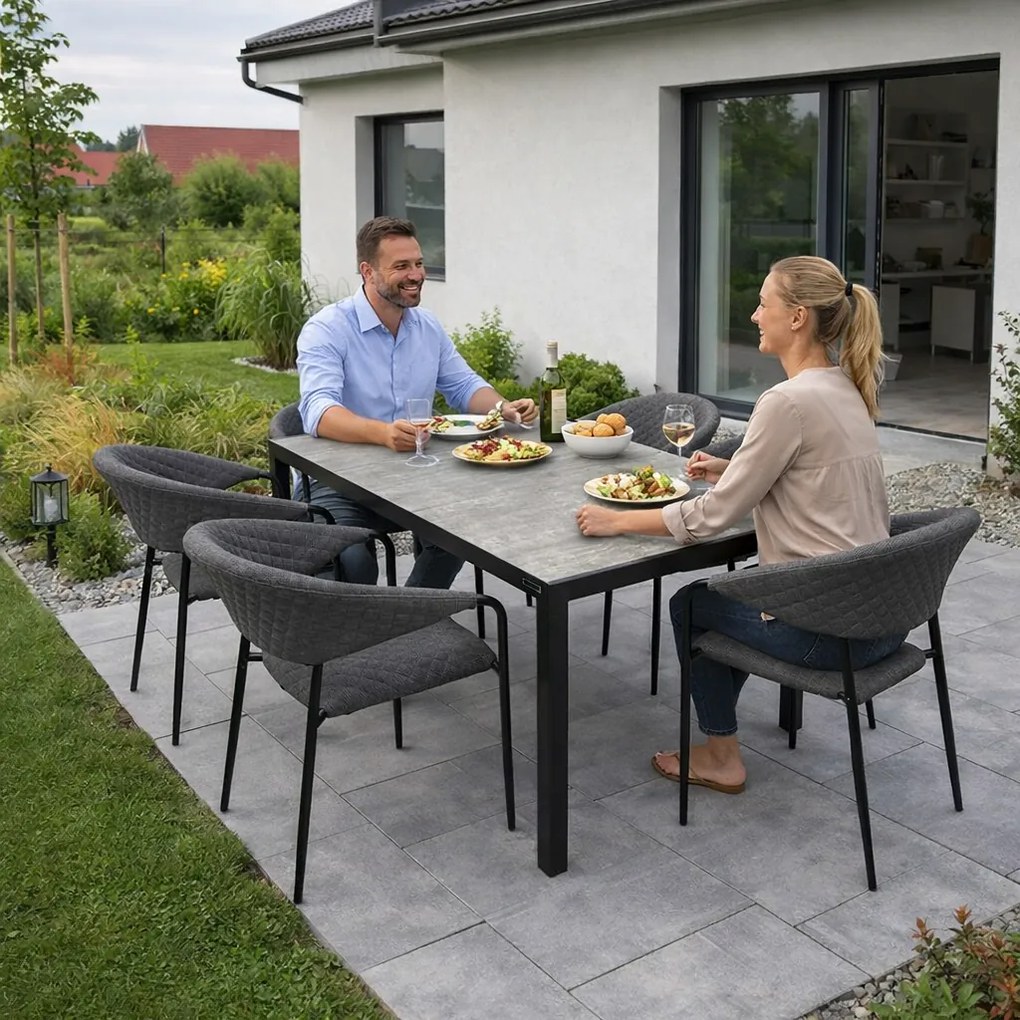 Doppler BERGAMO MELIA LIKA-TEX® ogrodowy zestaw wypoczynkowy 4+1 antracyt