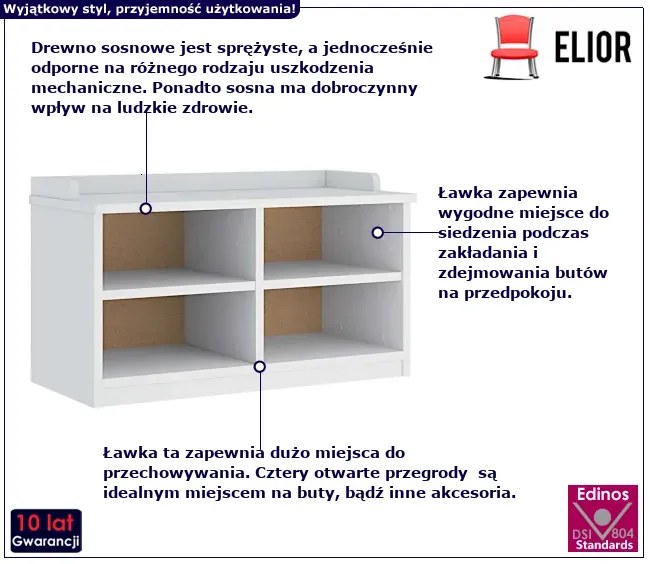 Duża szafka do przedpokoju biała - Marsa