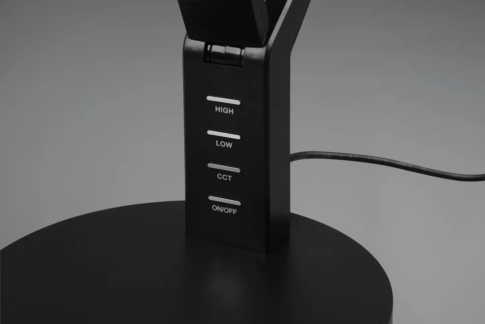 Lampa stołowa LED ze ściemniaczem w kolorze matowej czerni (wysokość 40 cm) Ava – Trio