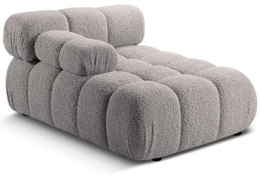 Jasnoszary moduł sofy z materiału bouclé (lewostronny) Bellis – Micadoni Home