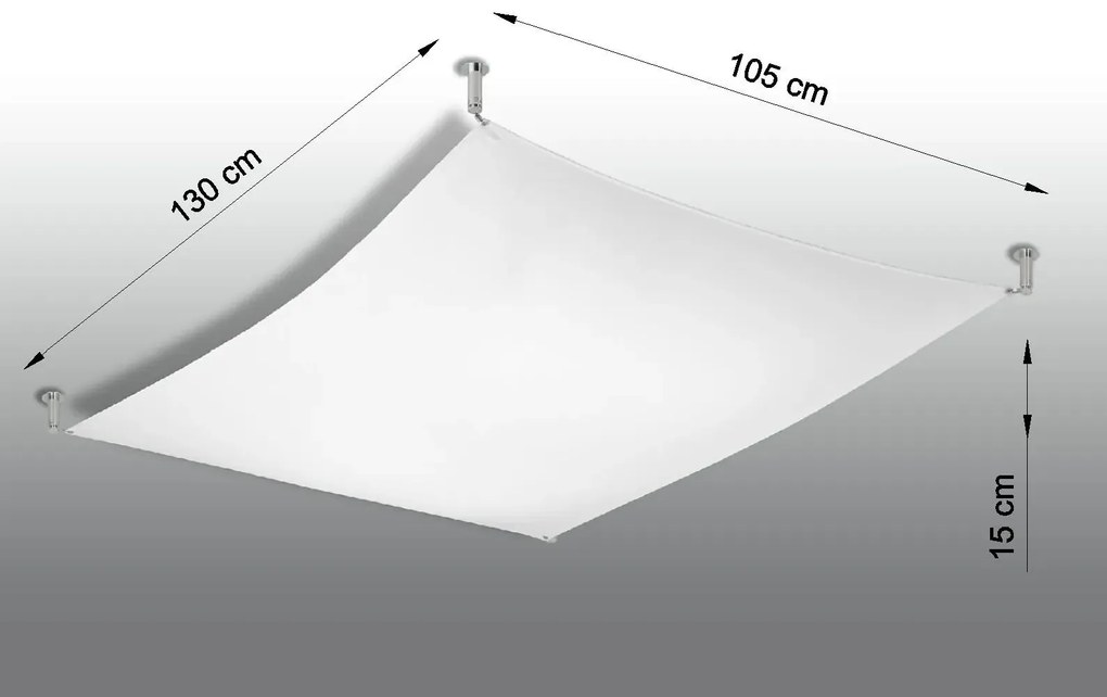 Biały tkaninowy plafon LED 130x105 cm - EX659 S3-F11