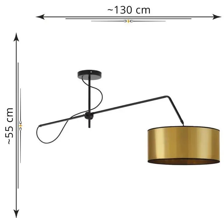 Złota regulowana lampa wisząca glamour - EX242 A2-N05