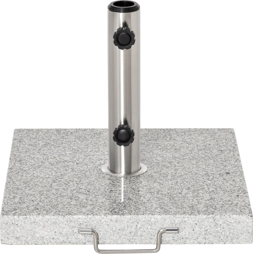 Outsunny Podstawa Parasola Ogrodowego Marmurowa Stabilna Elegancka 40x40x36cm Odporna na Warunki Pogodowe Szara | Aosom PL