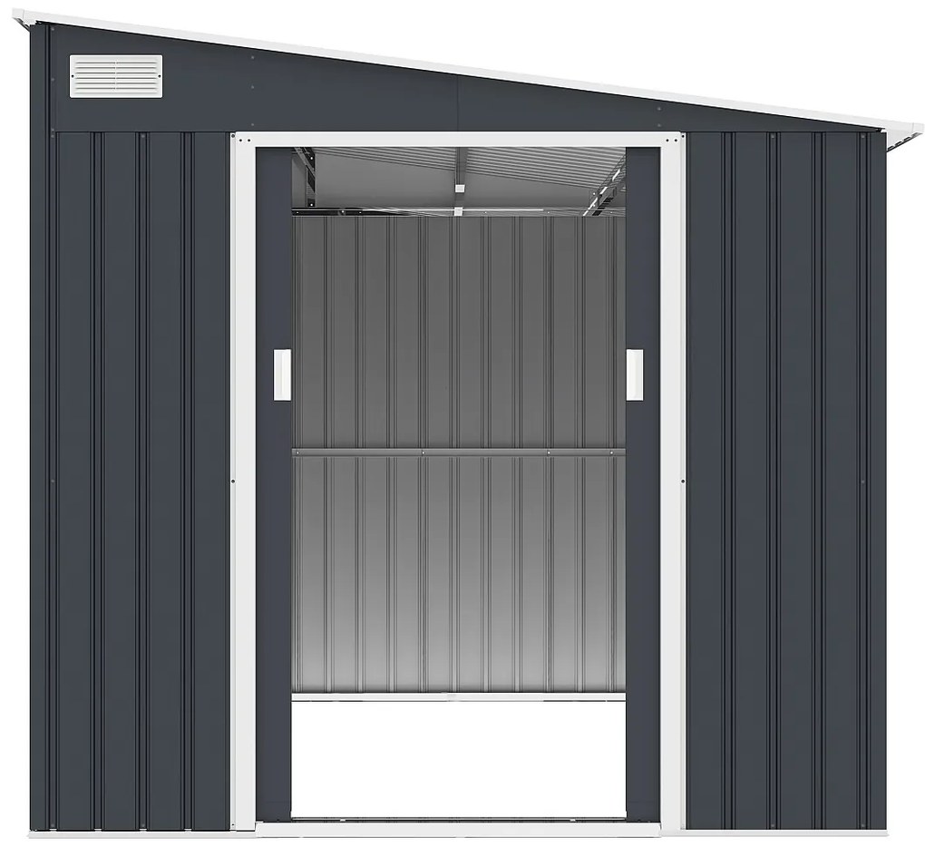 Wiata ogrodowa ze stali galwanizowanej w kolorze antracytowym 5,49 m² - DAUSTIN