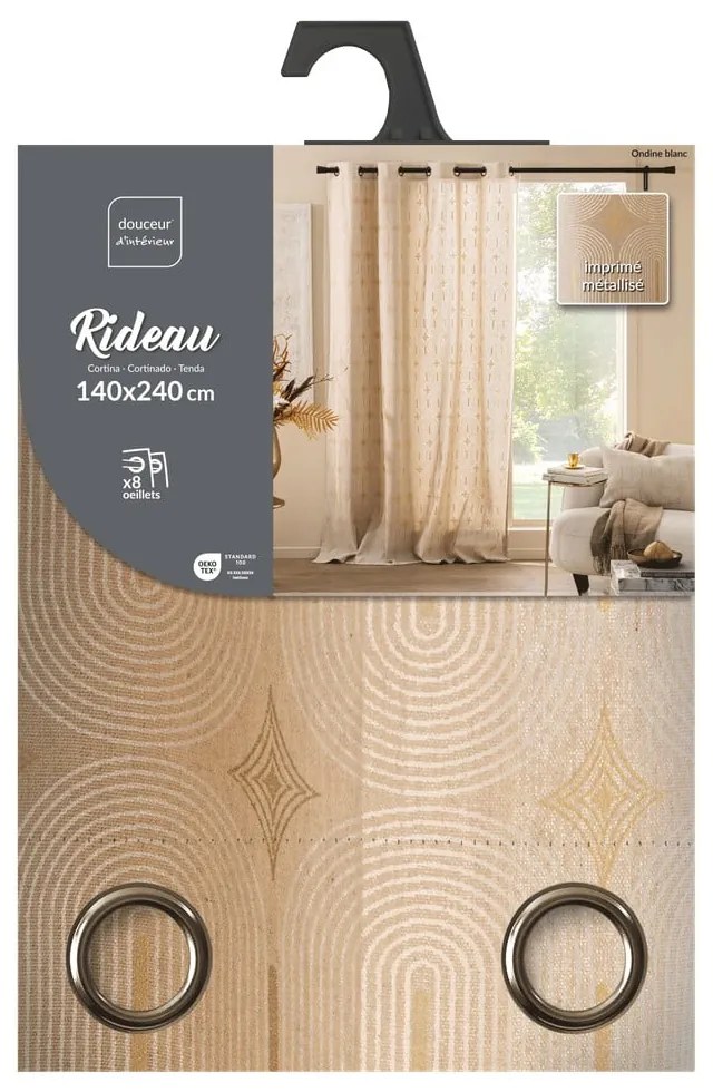 Beżowa zasłona 140x240 cm Ondine – douceur d'intérieur