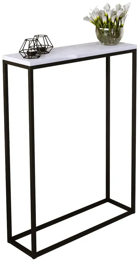 Minimalistyczna konsola czarny + biały połysk - Carello 7X