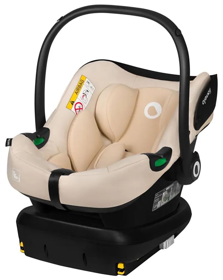 Lionelo - Fotelik samochodowy z obrotową bazą ASTRID SET i-Size 40–87 cm, Beżowy Sand
