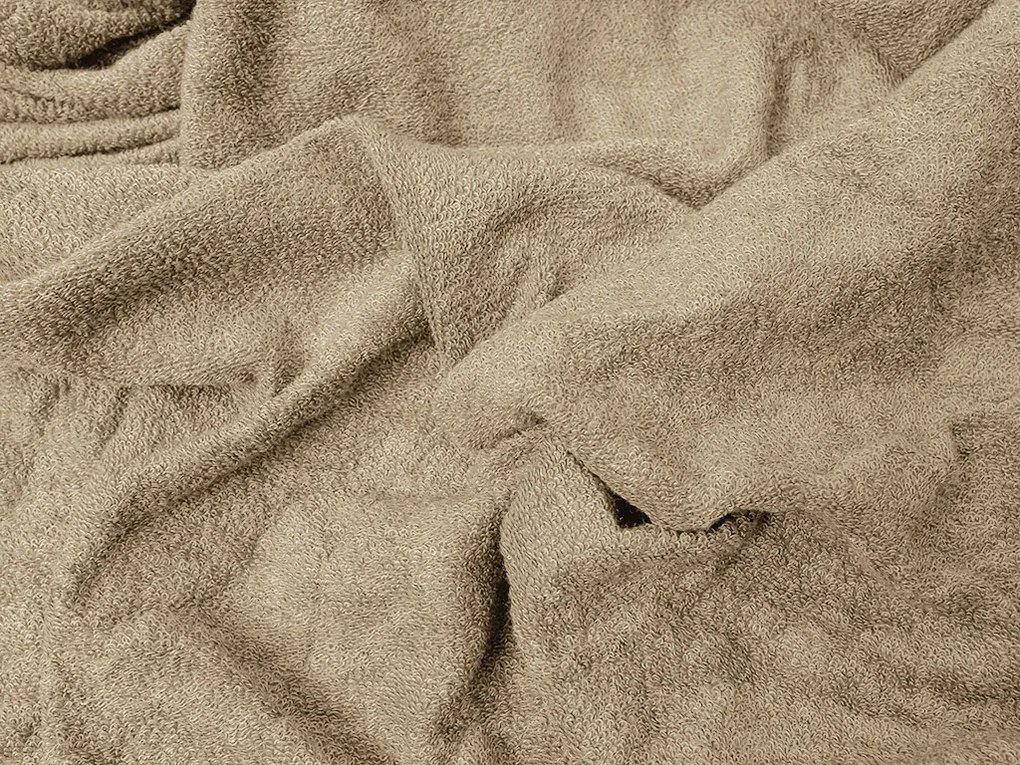 PrzytulneMieszkanie.pl Frotowe prześcieradło beżowe 90 x 200 cm