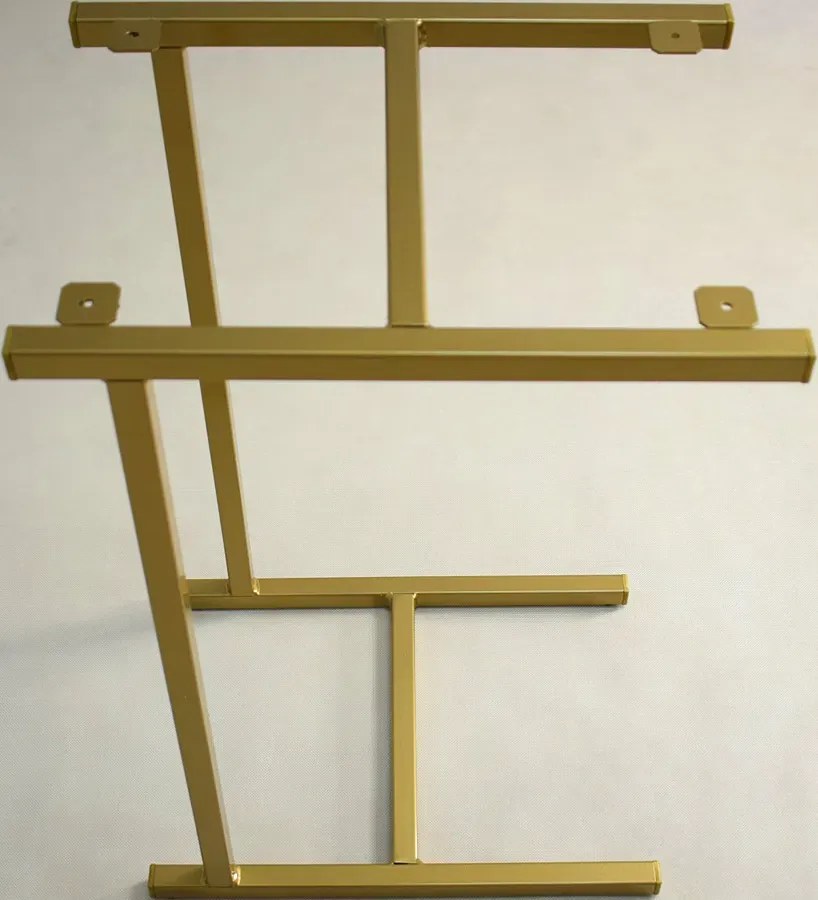 Minimalistyczny stolik boczny złoty + beton - Liros 3X