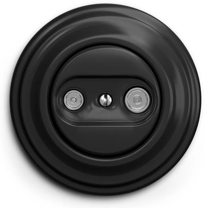 Kliklap - Retro gniazdo abonenckie TV+R (końcowe) z ramką, czarne