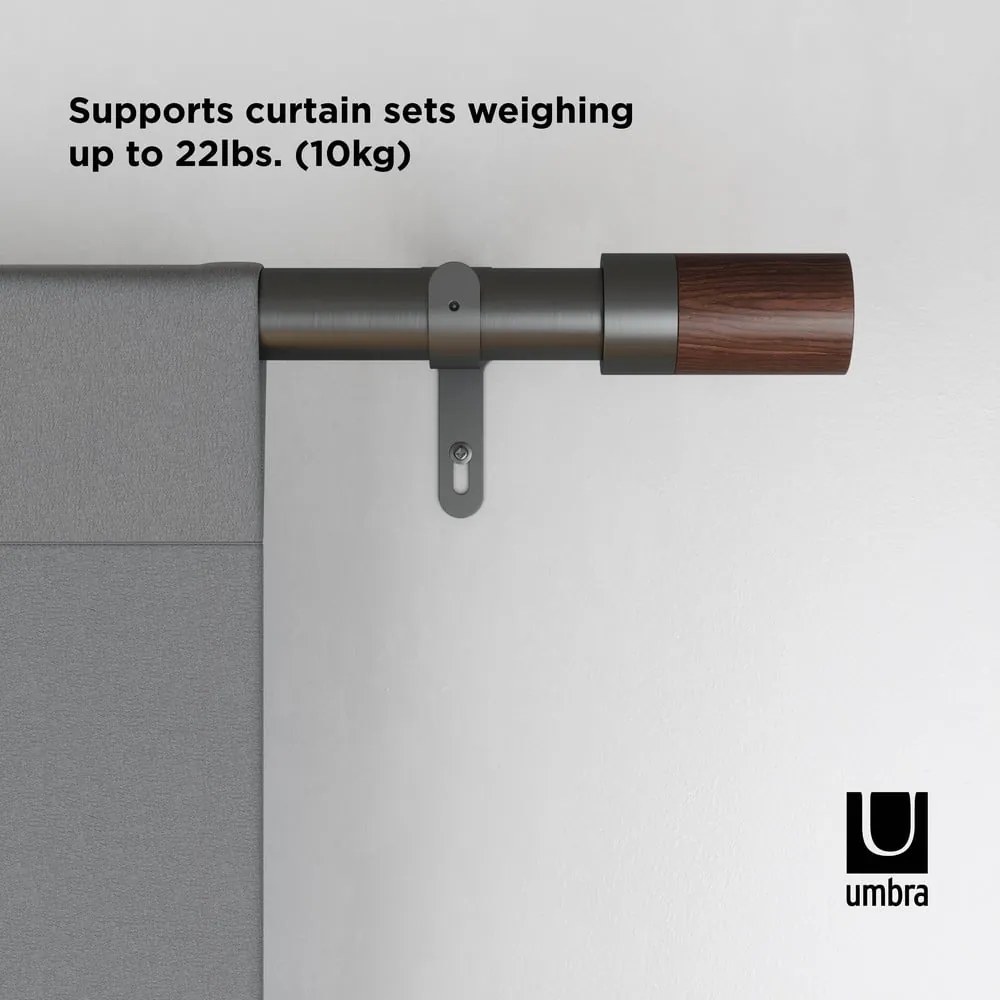 Stalowy regulowany karnisz 183 - 366 cm Blok – Umbra