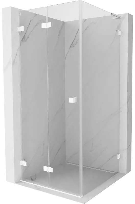 Mexen Lunar-F L kabina prysznicowa składana lewa 70 x 70 cm, transparent, biała - 836L-070-070-20-00-L