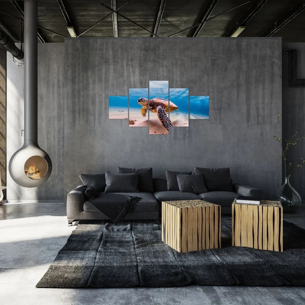 Obraz żółwia w oceanie (125x70 cm)