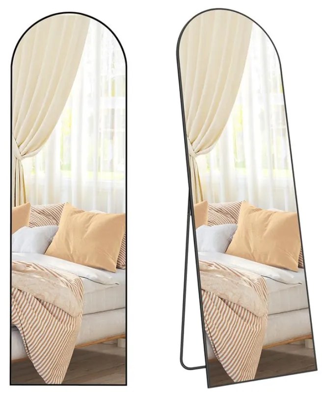 Zaokrąglone lustro UMBRA, 160x50 cm, czarne SongmicsHome