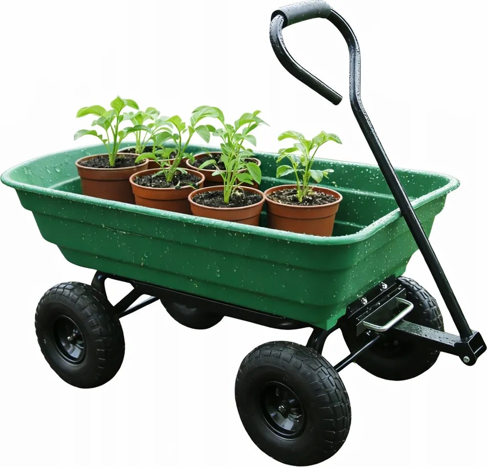 Wózek ogrodowy, transportowy DT-001, 75L, 300 kg - wywrotka 3w1