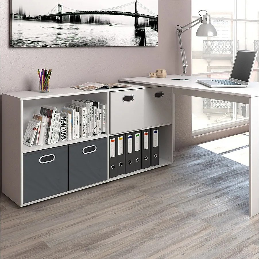 Biurko narożne biały 137x60x75.4 flexplus