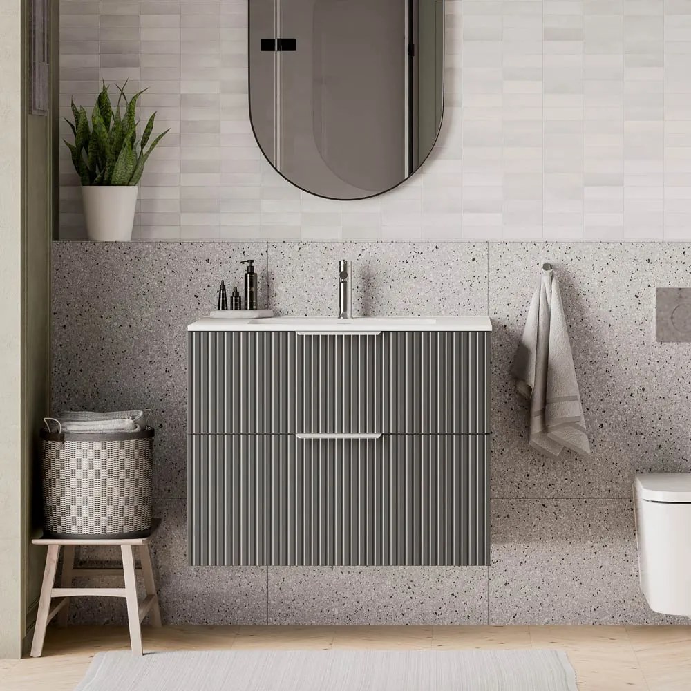 Duravit Waschbecken mit Waschtischunterschrank TIM 80 cm