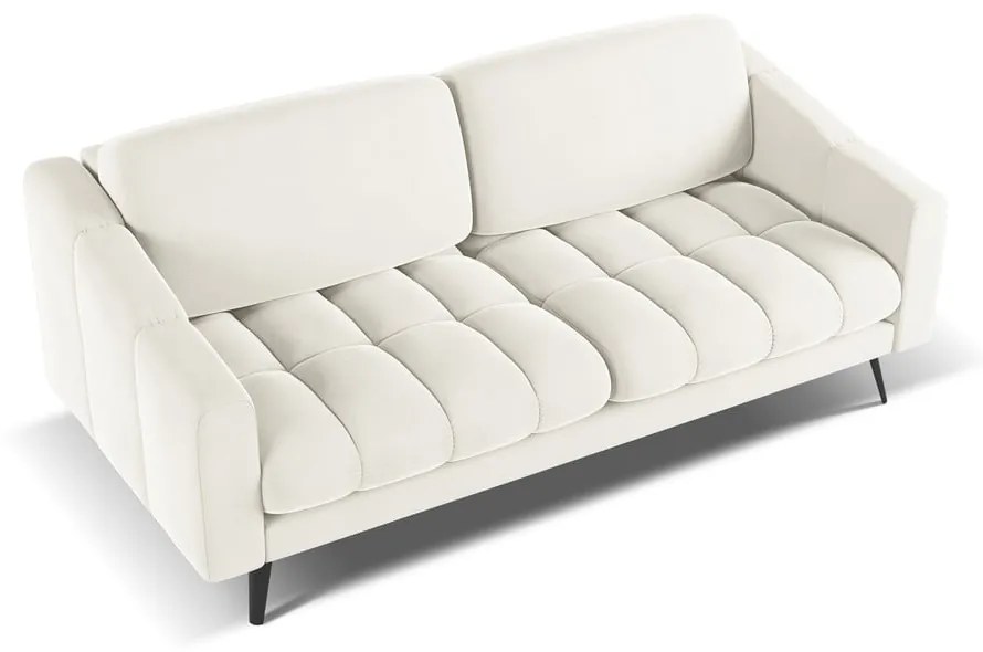 Biała aksamitna sofa 202 cm Nalu – Makamii