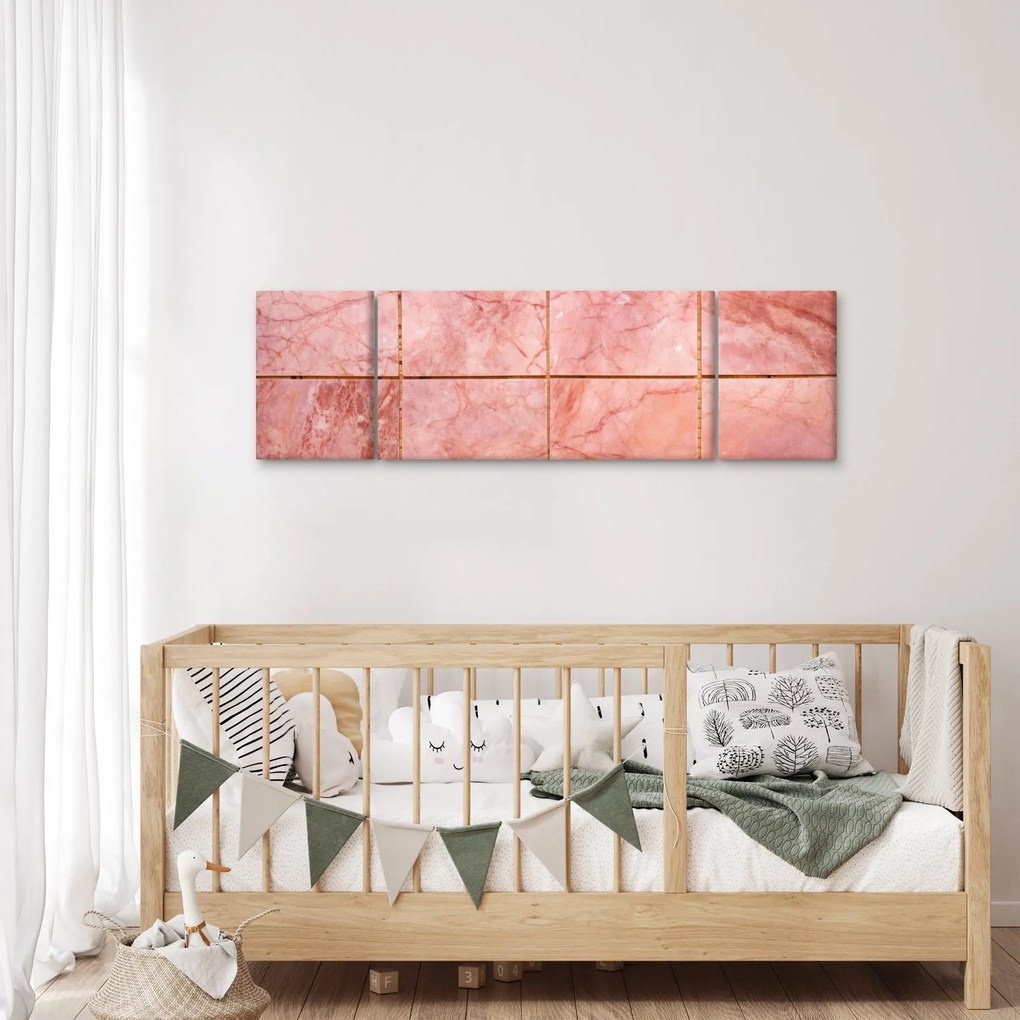 Obraz - Różowe, marmurkowe płytki (170x50 cm)
