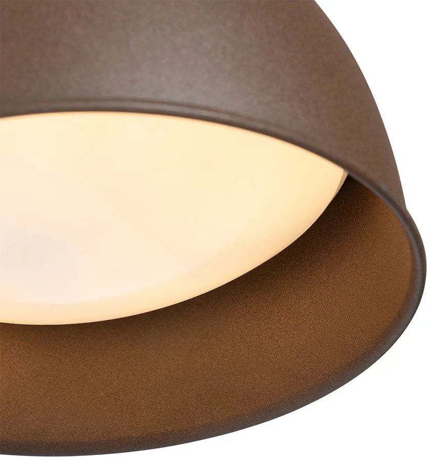 Industrialna lampa ścienna zewnętrzna rdzawo-brązowa okrągła IP44 - Natas