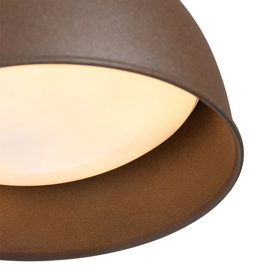 Zewnetrzna Industrialna lampa ścienna zewnętrzna rdzawo-brązowa okrągła IP44 - NatasPrzemysłowy Oswietlenie zewnetrzne