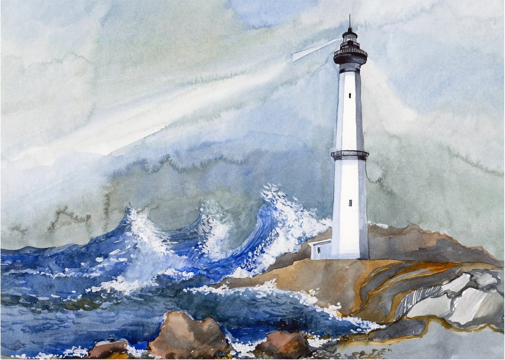 Obraz malowania latarni morskiej (70x50 cm)