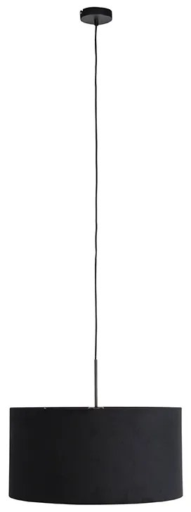 Lampa wisząca z czarnym aksamitnym kloszem ze złotem 50 cm - Combi klasyczny/Antyczny Oswietlenie wewnetrzne