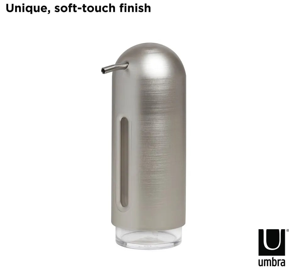 Plastikowy dozownik do mydła w kolorze srebra 350 ml Penguin – Umbra