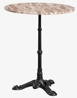 Okrągły Stolik Barowy Ø60cm Z Naturalnego Kamienia Azteca Beżowy Marmur Panther - Czarny - Sklum