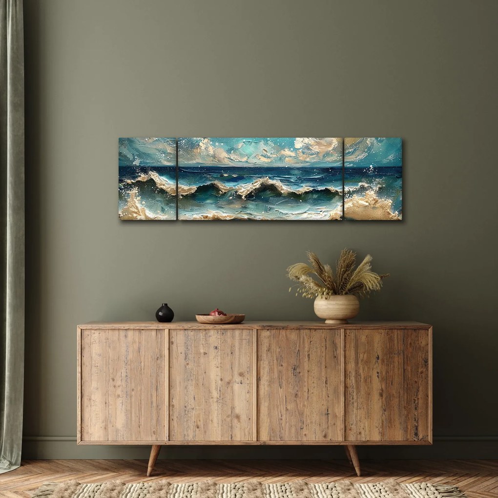 Obraz - Malowanie morza (170x50 cm)