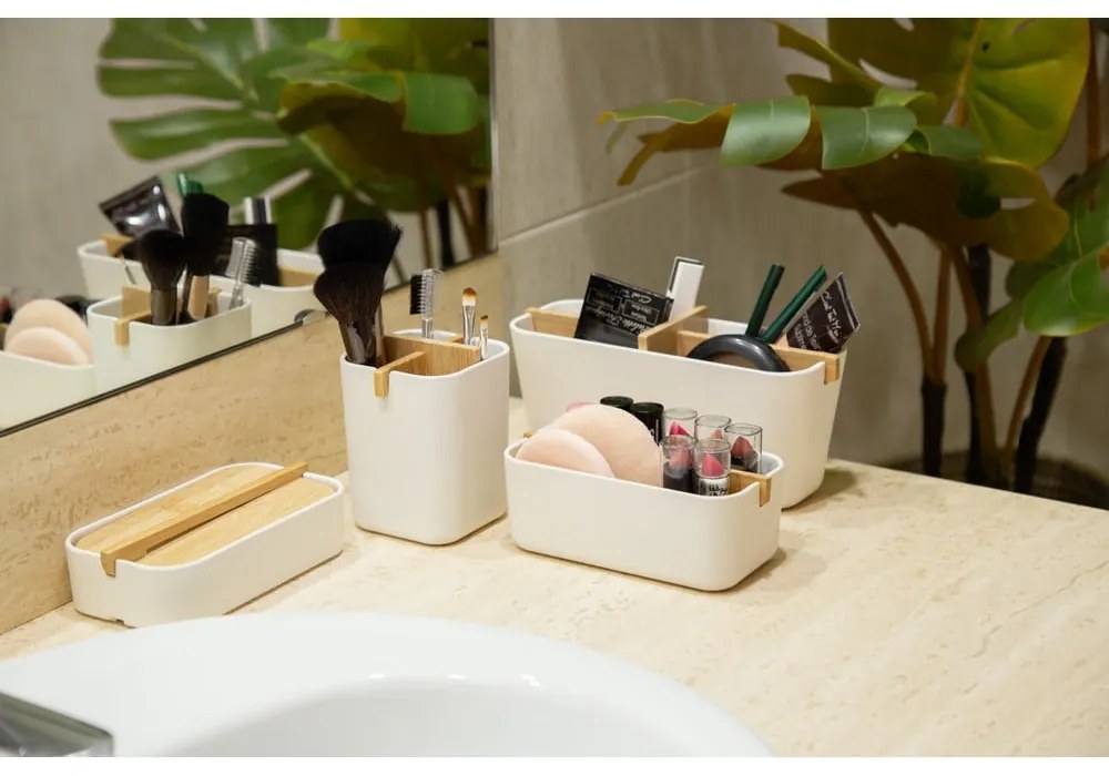 Biały organizer łazienkowy Compactor Ecologic, 8,4x7,8 cm