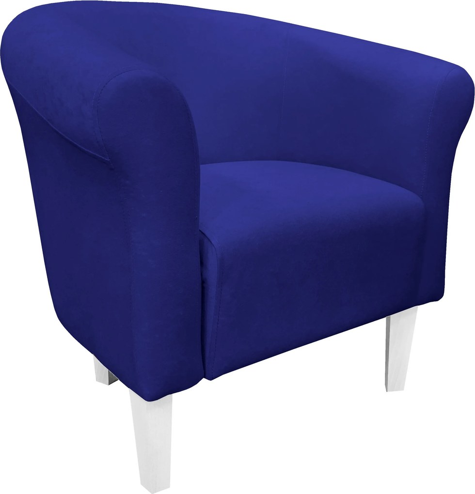 Fotel Milo tkanina Mikrofaza stylowy fotel do salonu i sypialni : Kolor nogi - Biała, Kolor tkaniny - 15 MIKROFAZA, Wysokość nogi - 20 cm