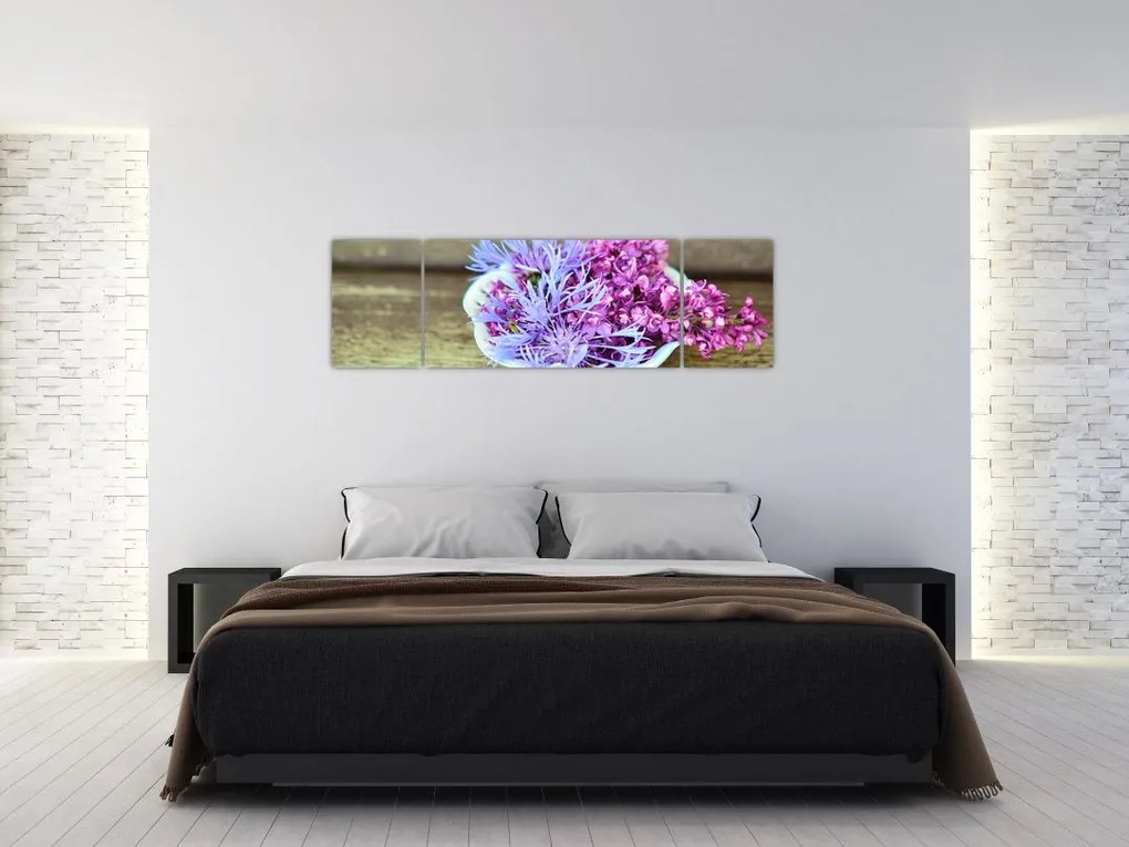 Obraz dekoracji z lawendą (170x50 cm)