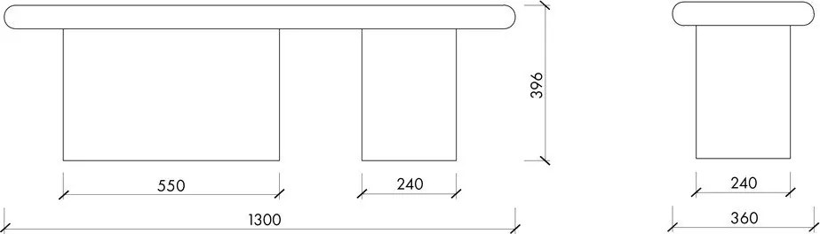 Ceglasta tapicerowana ławka z materiału bouclé Rull – noo.ma