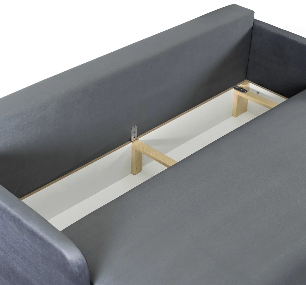 Sofa Rozkładana z Funkcją Spania LUMO Dwuosobowa Szara Nowoczesna do Salonu